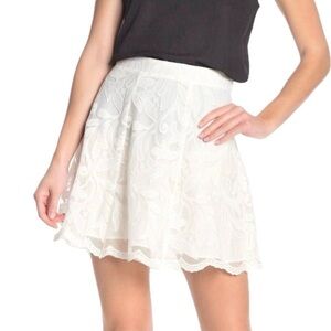 Show Me Your Mumu White Embroidered Lace Mini Skirt